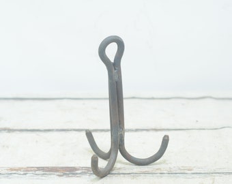 Antique/Vintage Blacksmith Forged Wrought Iron 3 Arm Herb Hanger Meat Grappling Hook