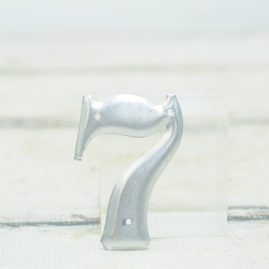 Vintage . #7 1970s Aluminum House Number Mailbox Number Sign Aluminum Metal Number