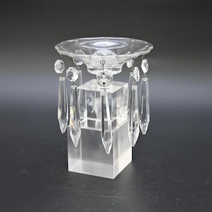Vintage Glass Bobeche With 8 Crystal Prisms Candlestick,Chandelier, Lamps, Candle Drip Box 535