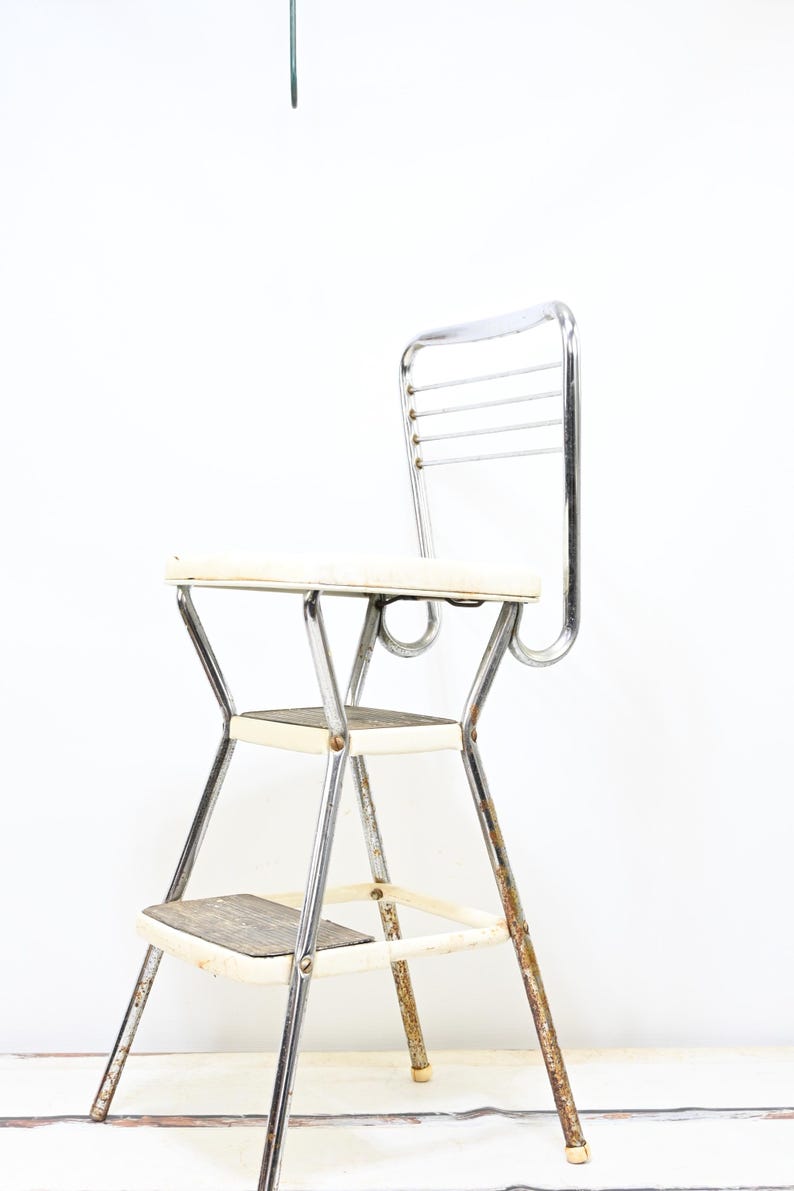 Vintage . Cosco Retro Kitchen Step Stool Flip up Seat Booster 1950s ...
