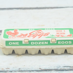 Antiguo . NOS Cartón Cartón de huevos 1 docena de pollos Pollitos Miller Dairy Ohio *