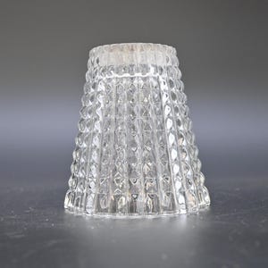 Vintage Art Deco Style Clear Diamond Cut Glass Lamp Shade Candle Shade