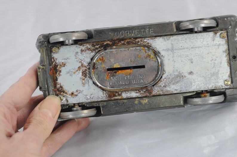1953 Banthrico Corvette Bank American Bank1974 Car Bank Made In USA Vintage