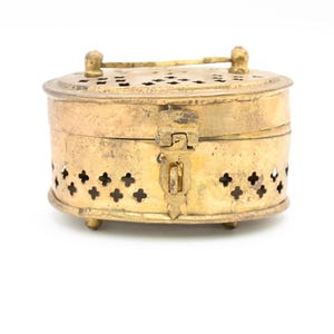 Vintage Brass Cricket Box Oval Shape 1970’s Boho Retro Eclectic Hippie