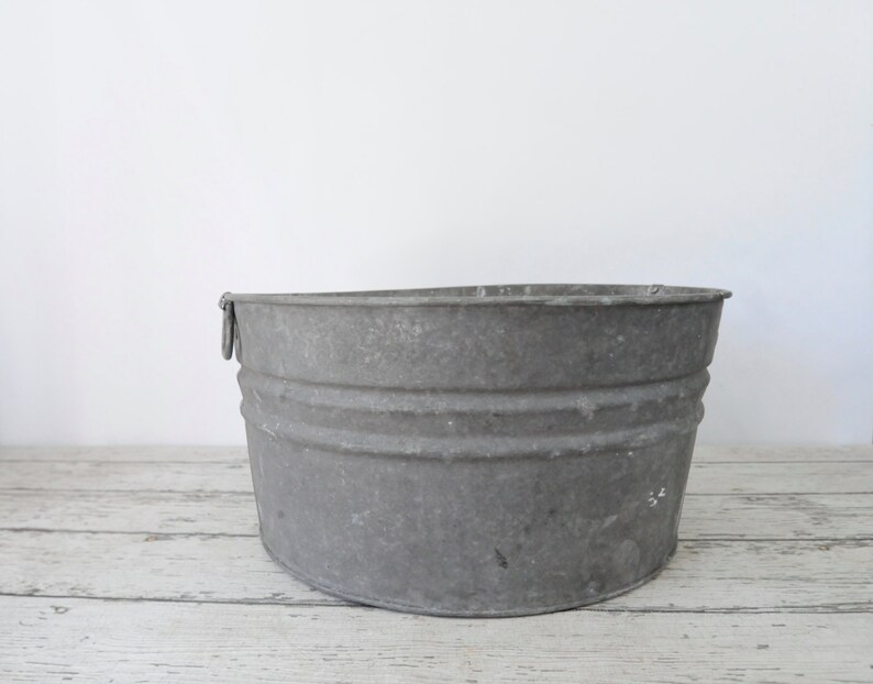 Galvanized Tub Wash Tub 2 Bucket Metal Handle Galvanized Metal Mop Bucket Galvanized Pail