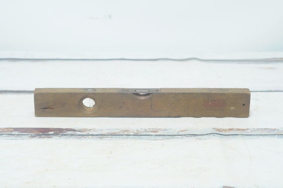 Vintage Stanley Cherry Wood Level Handyman No. H1294 18 Inch Carpentry Carpenters Level Wood & Brass Level USA