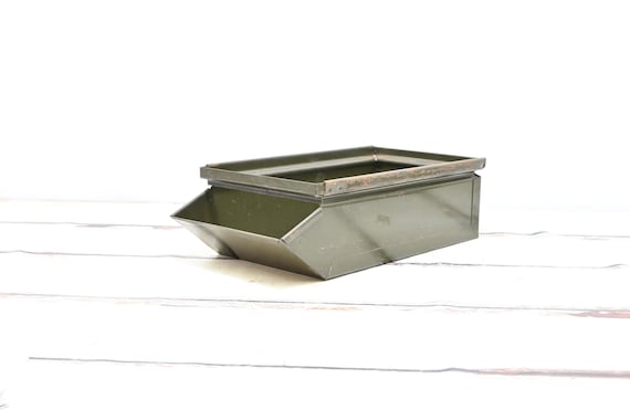 VINTAGE STACKING ボックス Vintage . Stackbin Metal Box Industrial Stacking Bins Parts Bin
