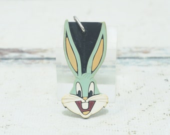 Vintage . 1989 Warner Brothers Bugs Bunny Keychain Sift Pliable Bugs Bunny Keychain Collectible