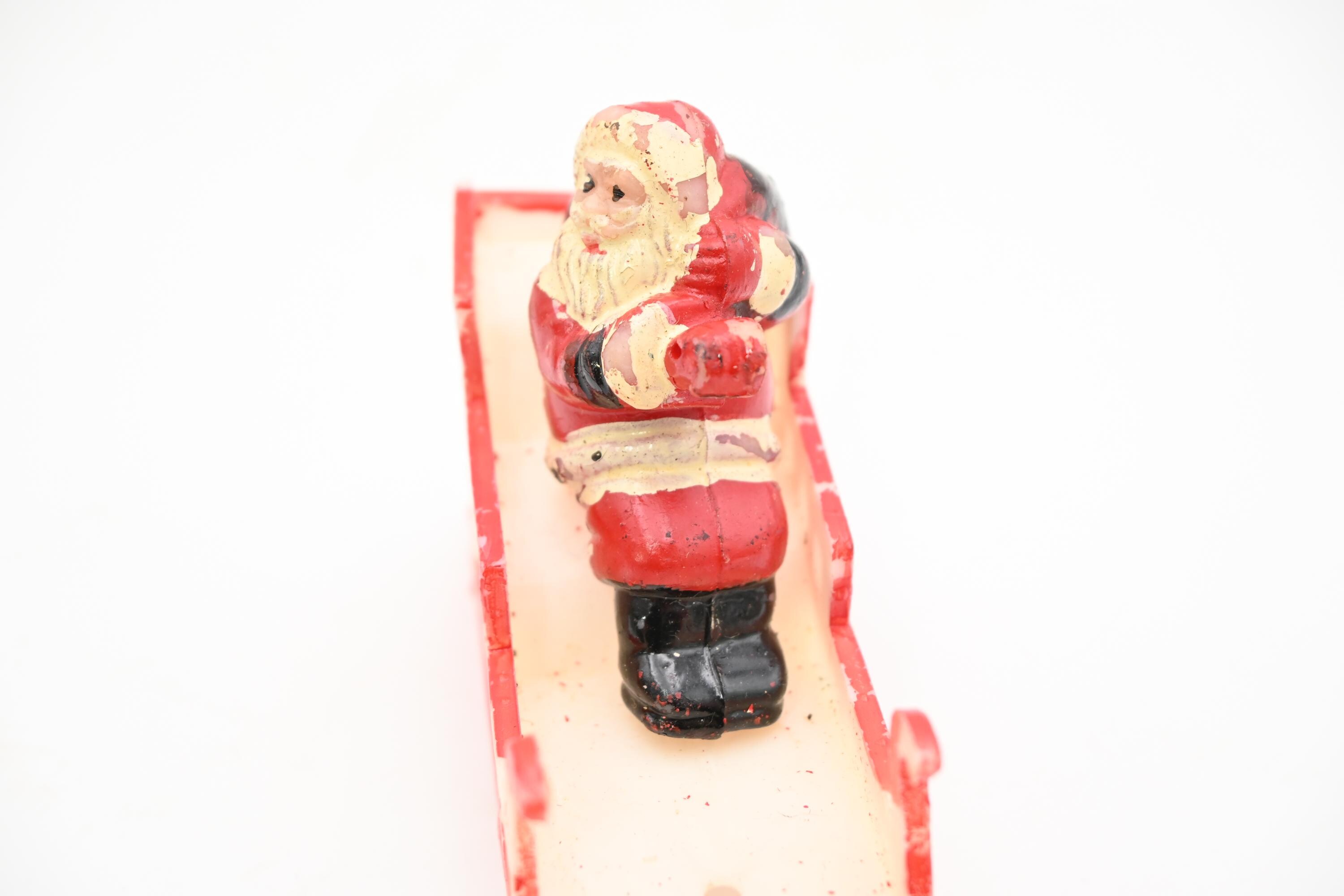 Vintage 1960s Miniature Christmas Decoration Plastic Santa and