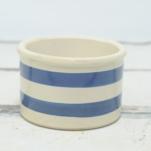 Vintage RRP Ransbottom Small Blue Stripe Stoneware Crock Jar Vintage Crock Stoneware Crock Stoneware Bowl