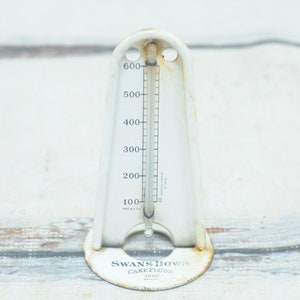 Vintage Swan Down Cake Flour American Thermometer Co. Kitchen Thermometer Retro Kitchen Porcelain Enamel