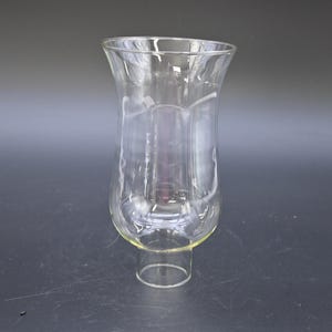 Vintage Clear Glass  Hurricane Lamp Shade Light Globe 6 5/8&quot;H 1.5&quot;Fitter