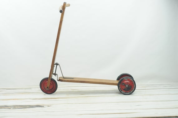 Trottinette Enfant Vintage ABC Vero, Bois Et Métal, Bon état
