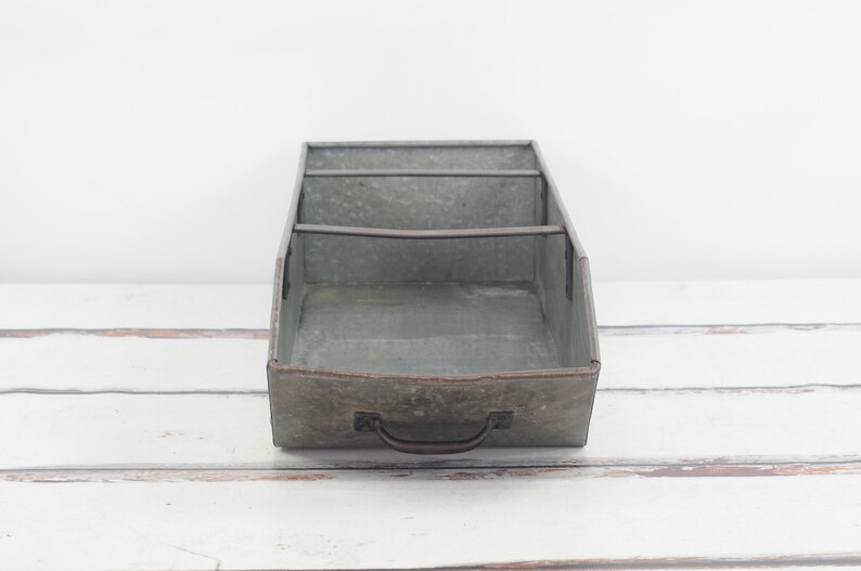 Vntg . Galvanized Metal Nail Bin Ex Large JD Warren Vintage Etsy