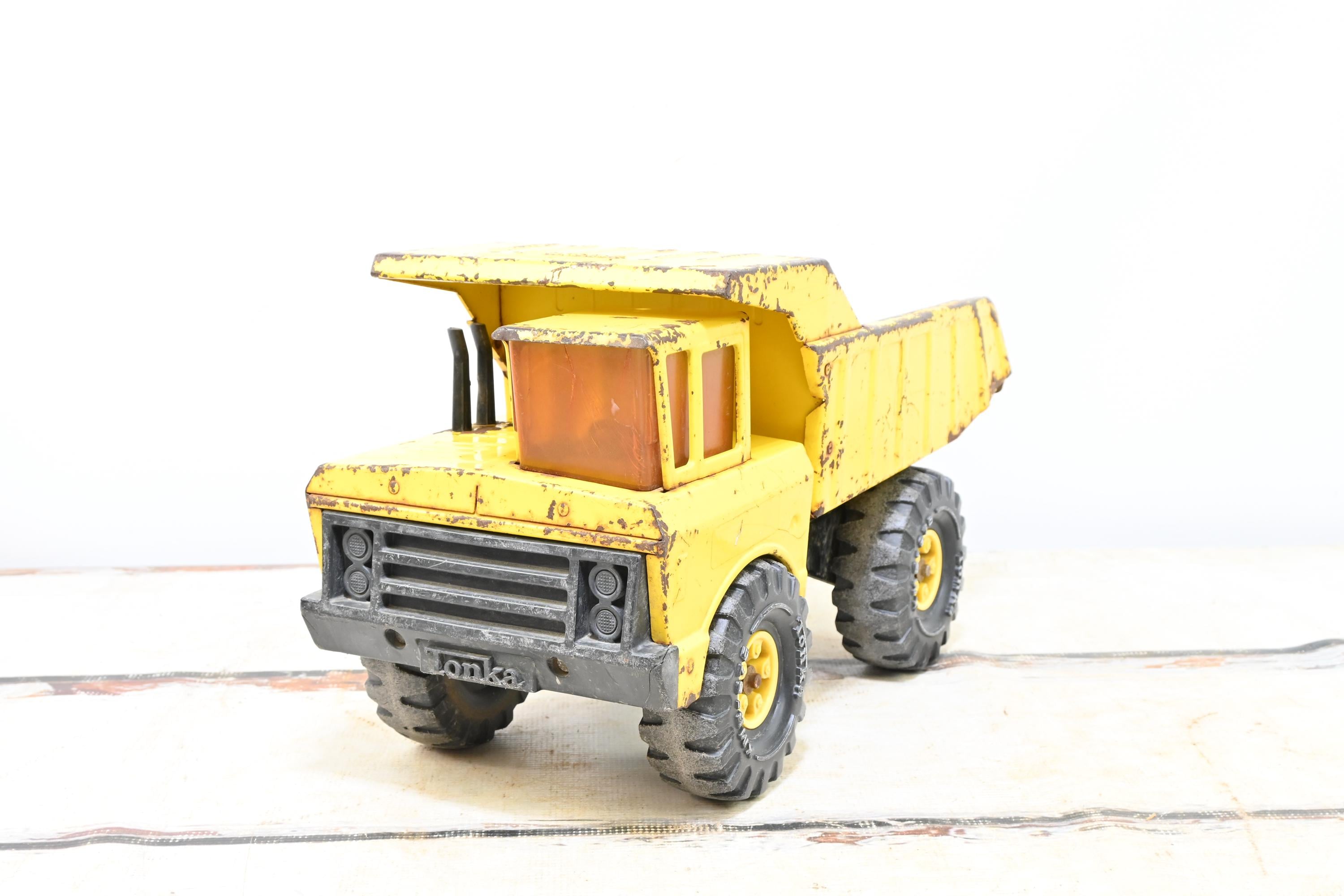 Vintage 1970s Metal Pressed Steel Toy Truck Tonka Truck Yellow