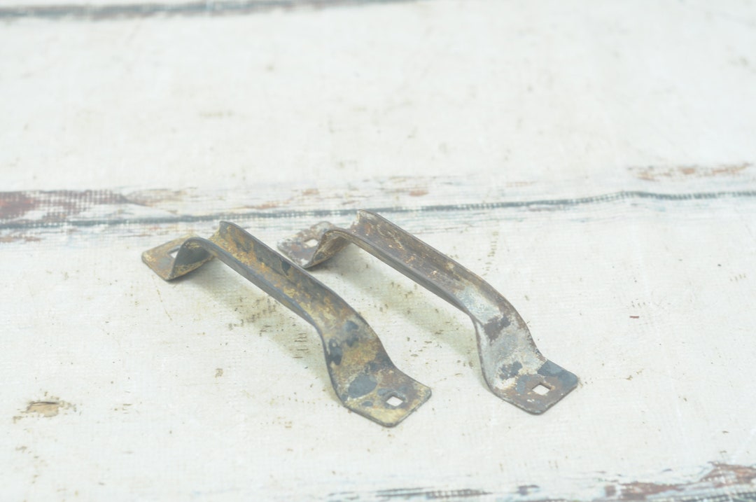 2 Vintage Steel Barn Door Gate Handles Rustic Barn Find Trunk Handles ...