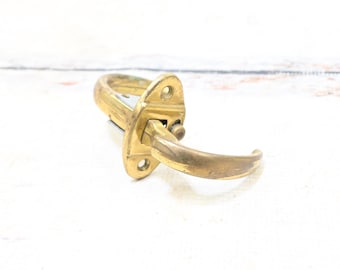 Antique/Vintage Heavy Brass Storm Door Screen Door Handles Latch One Piece