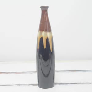 Vintage Asian Style Pottery Vase Drip Glaze Decorative Vase Very Good Condition Variegated Color #1