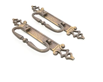 Uchwyty do szuflad Amerock z lat 70., uchwyty do szafek z postarzanego mosiądzu