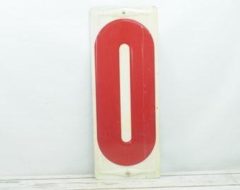 Vintage . Metal Number 0 Sign Gas Station Signs 23.5"x9" item#2