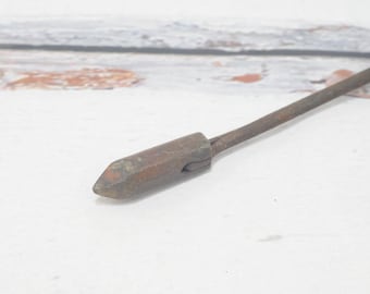 Antique Soldering Irons Copper Head, Wood Handle, Blacksmith Tool Primitive Tool