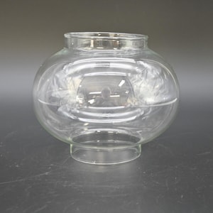 Antique JB Colt Clear Glass Globe Gas Acetylene Lamp Shade 2 7/8” Bottom Fitter 3.25&quot; Top Fitter