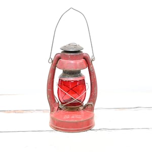 Antique Van Camp No 180 Dietz Tubular Kerosene Lantern Little Wizard Globe No. 30 Early 1900s Kerosene Lamp