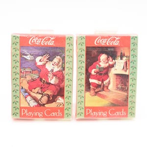 Vintage 1992 NOS Coca-Cola Spielkarten Weihnachtsmann Ungeöffnet