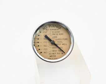 Vintage 1950-tals välfungerande analog urtavla, probstil, allsidig kötttermometer, Japan #1