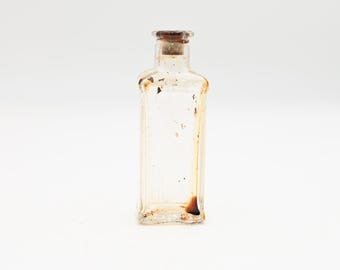 Tapón de corcho para frasco de medicina de boticario de vidrio antiguo/vintage