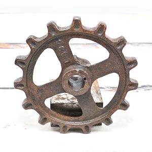 Vintage Industrial . Iron Wheel Gear Industrial Salvage Fabulous 8.5&quot;x2.5&quot; Farm Tractor Gear Industrial Art Urban Art