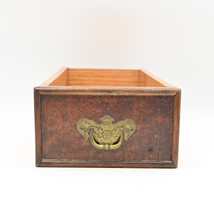 Antique/Vintage Victorian Wood Dress, Chest, Desk Drawer Brass Handle Dovetail 2