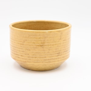 Vintage Hemspunnet Zanesville Stengods Keramik Liten Ribbad Skål Planter 7004