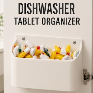 Dishwasher Tablet Organizer STL File | Cabinet Door Storage Bin | Kitchen Cleaning Pod Holder for 3D Printing