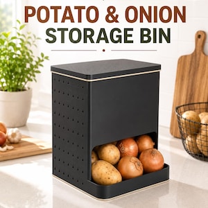 Fichier STL de bac de rangement pour légumes | Organiseur de produits de cuisine | Conteneur de stockage ventilé | Téléchargement instantané