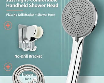 Cabezal de ducha de alto caudal con 208 boquillas, 5 tipos de rociado, kit de fácil instalación para la renovación del baño.