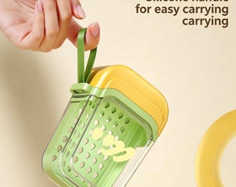 Jabonera portátil de doble capa, caja de jabón de viaje a prueba de fugas con bandeja de drenaje y cordón.