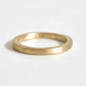 14k Gold Square Wedding Band- Women&#39;s Wedding Band- Square Wedding Band- 14k Gold Wedding Band- 2mm Thick Wedding Band- 14k Yellow Gold Ring