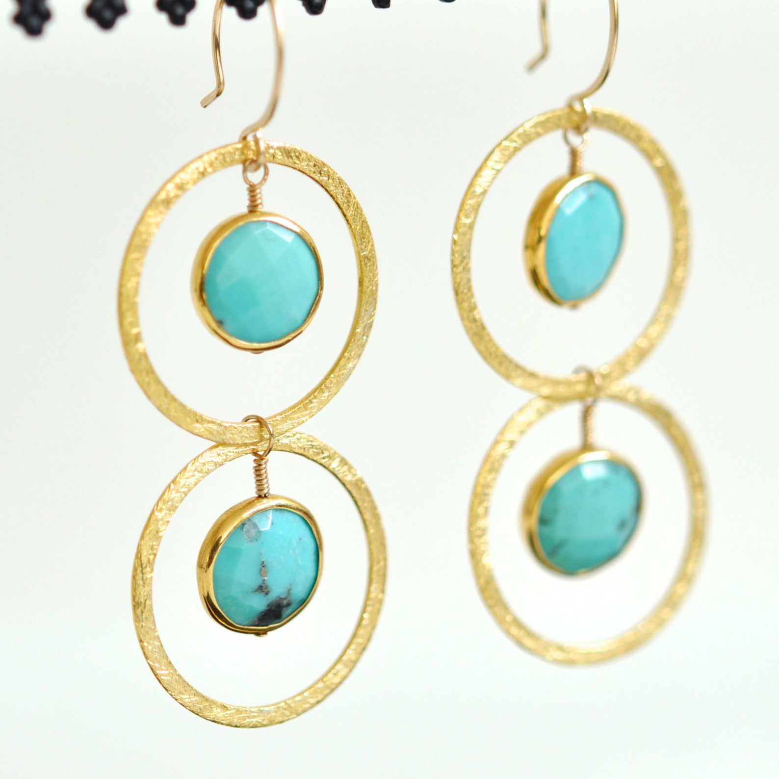 Gold & Turquoise Earrings Gold Vermeil Earrings Gold Filled Etsy