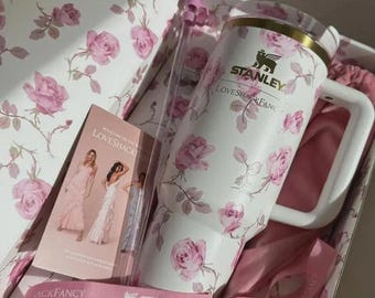 LoveShackFancy Stanley Tumbler – 40oz Pink Floral Quencher, Limited Edition