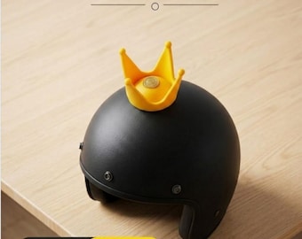 Bonita y pequeña corona decorativa para casco de motocicleta, esquí/bicicleta, accesorio universal de goma 3D para casco, regalo estilo rey/reina para motociclistas.