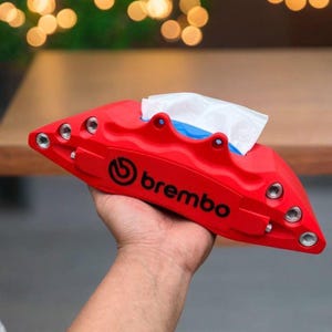 Brembo Style Brake Caliper Tissue Box Cover, 3D Printed Car Part Desk Decor, Mechanic Gift, Racing Style Home Decor,Garage Decoration.