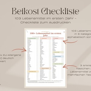 Beikost-Set zum Ausdrucken: Checkliste mit 103 Lebensmitteln, Wochenplan & Kalender mit Monat 5–12 I BLW + Babybrei Start Bild 4