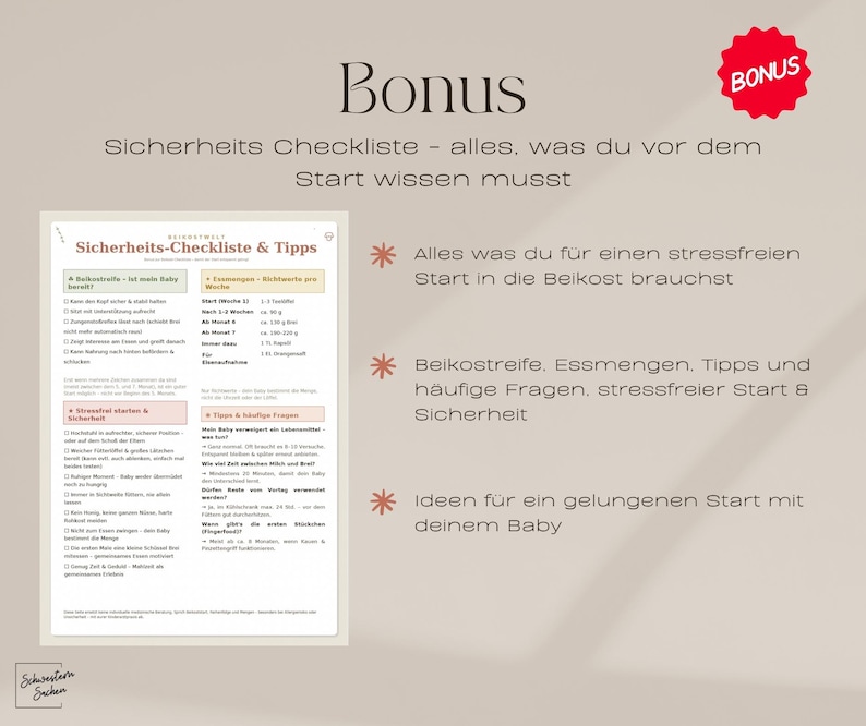 Beikost-Set zum Ausdrucken: Checkliste mit 103 Lebensmitteln, Wochenplan & Kalender mit Monat 5–12 I BLW + Babybrei Start Bild 5