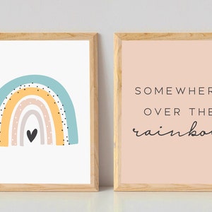 INSTANT DOWNLOAD Somewhere Over the Rainbow printable, nursery prints, girls room decor, wall art, Rainbow digital download, Rainbow art,