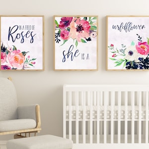 Nursery Wall Art Nursery PRINTABLE Art Baby Girl Nursery Decor | Etsy