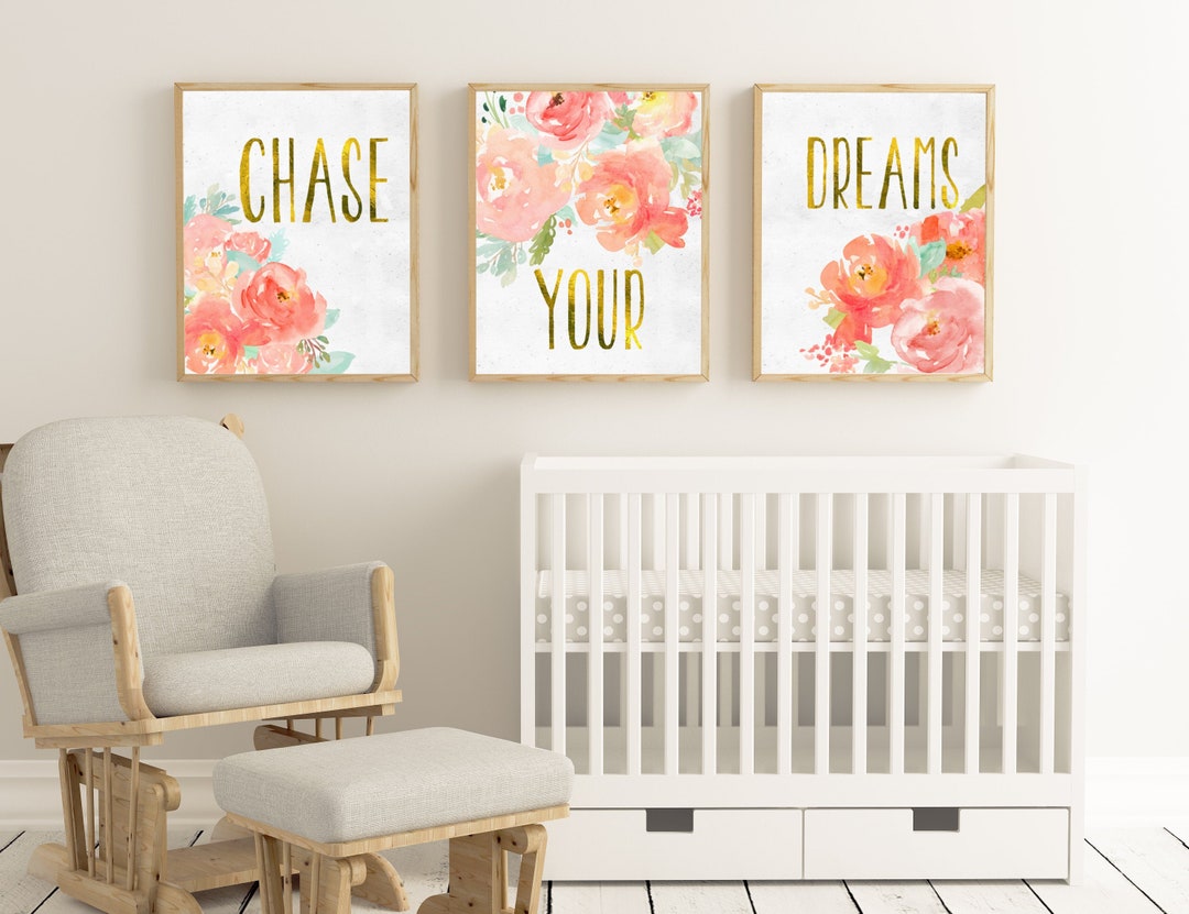 Nursery Wall Art Nursery PRINTABLE Art Baby Girl Nursery Decor Coral nursery-wall-art-nursery-printable-art-baby-girl-nursery-decor-coral