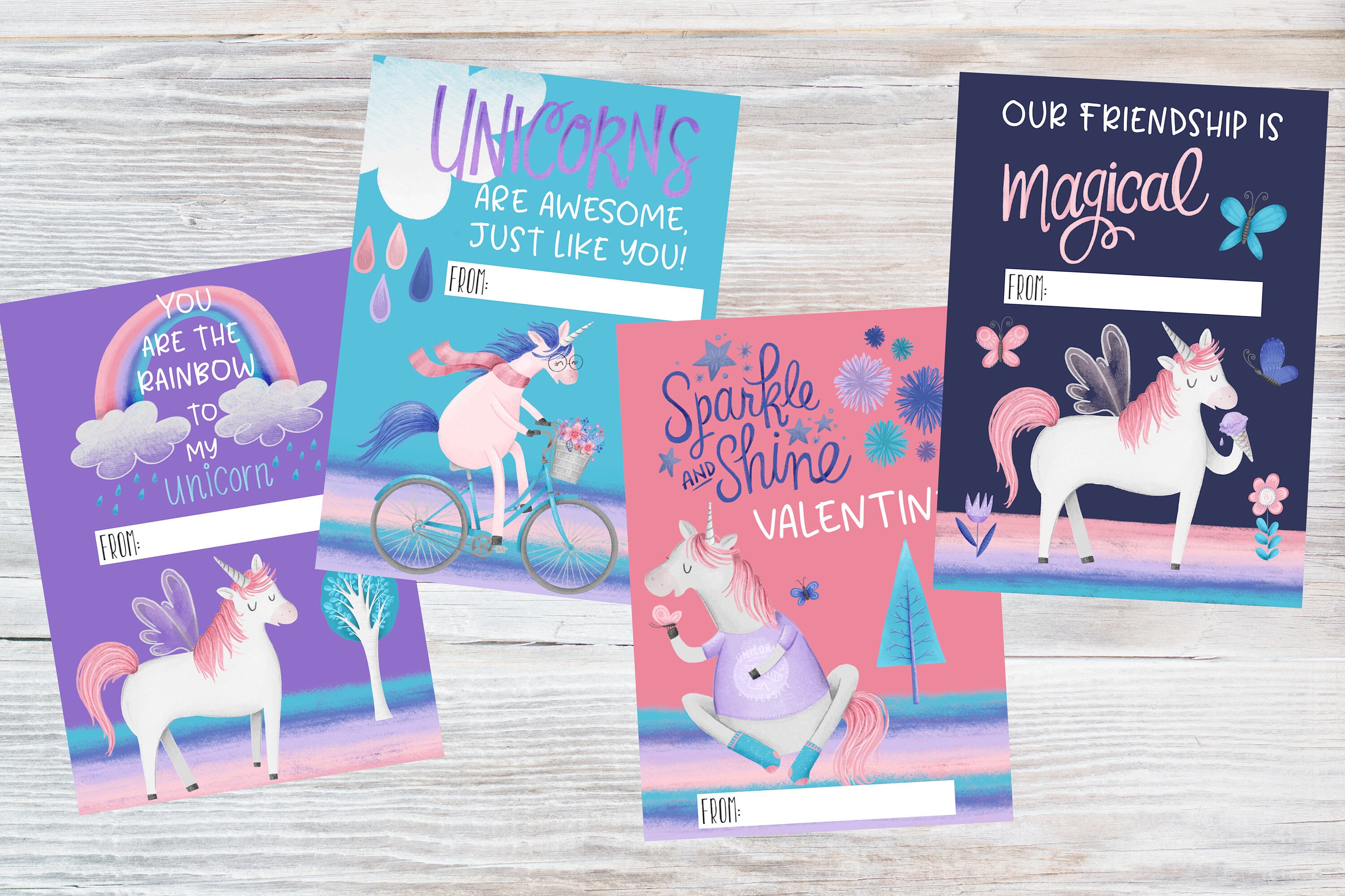 Instant Download Unicorn Valentines Kids Valentines | Etsy