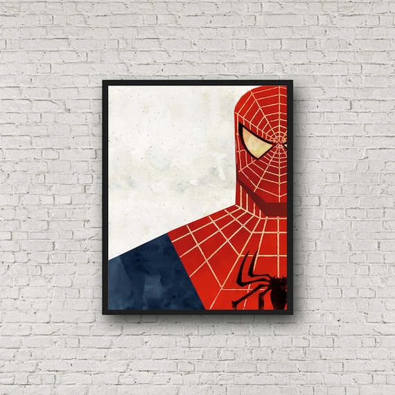 INSTANT DOWNLOAD Spiderman print - Spiderman watercolor - Vintage Spiderman - Super hero wall art - digital download - printable - Superhero
