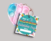 Pop it classroom Valentines- Poppit digital Valentines for kids school - trendy pop it Valentine handouts, pop it digital keychain tag